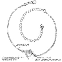 silver plated anklet heart whites bracelet leg margarida smta031 J4U66