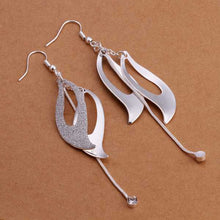 silver plated earring solid two piece pendientes men jewelry J4U66