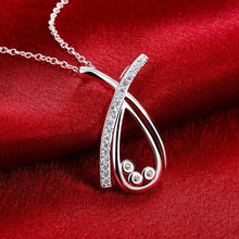 silver plated necklaces pendants teardrop shaped insets colar vintage diy smtn J4U66