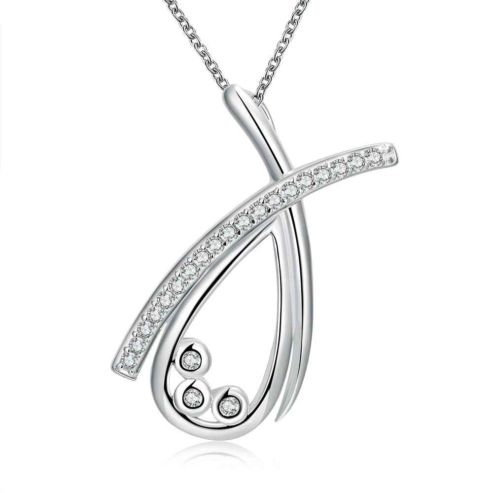 silver plated necklaces pendants teardrop shaped insets colar vintage diy smtn J4U66