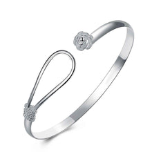 silver friendship bangle flower singlet buckle women pulseras smtb17 J4U66