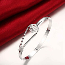 silver friendship bangle flower singlet buckle women pulseras smtb17 J4U66