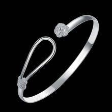 silver friendship bangle flower singlet buckle women pulseras smtb17 J4U66