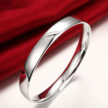 silver friendship bangle glossy oval women bracelet 100 hand madeball smtb1 J4U66