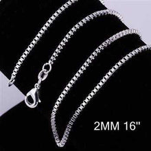 silver plated chains 2m 1 24inch box collier plastron smtc00 J4U66