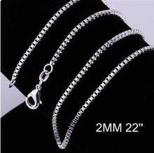 silver plated chains 2m 1 24inch box collier plastron smtc00 J4U66