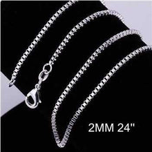 silver plated chains 2m 1 24inch box collier plastron smtc00 J4U66