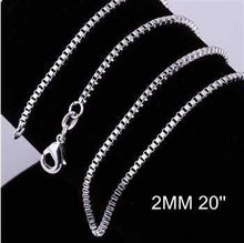 silver plated chains 2m 1 24inch box collier plastron smtc00 J4U66