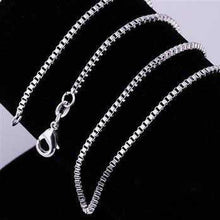 silver plated chains 2m 1 24inch box collier plastron smtc00 J4U66
