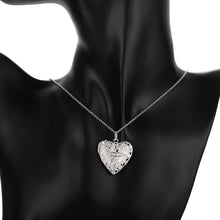 silver plated pendant necklace heart shaped frame collares mujer cp15 J4U66
