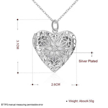 silver plated pendant necklace heart shaped frame collares mujer cp15 J4U66