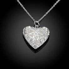 silver plated pendant necklace heart shaped frame collares mujer cp15 J4U66