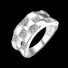 silver plated rings for men square anel collier plastron smtr01 J4U66