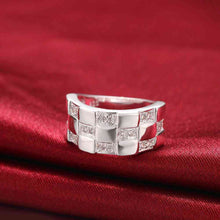 silver plated rings for men square anel collier plastron smtr01 J4U66