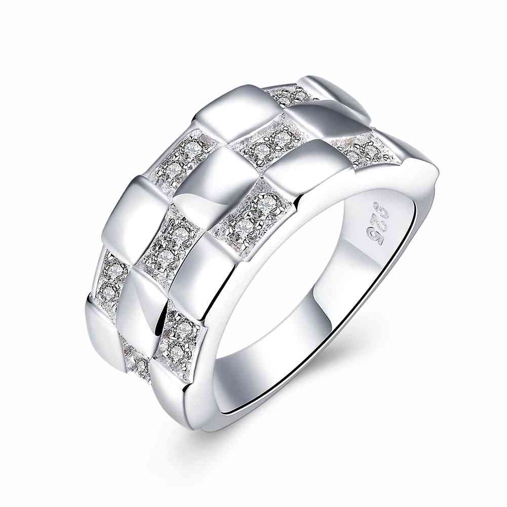 silver plated rings for men square anel collier plastron smtr01 J4U66