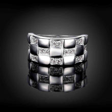 silver plated rings for men square anel collier plastron smtr01 J4U66