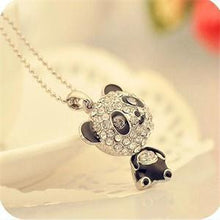 Imitation Diamond Sweater Chain Necklace Cute Panda Jewelry N001 10g J4U66