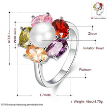 18k real gold plated ring colored flowers anillos fine jewelry skgr412 J4U66