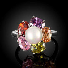 18k real gold plated ring colored flowers anillos fine jewelry skgr412 J4U66