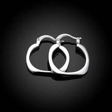 silver earings jewelry flat square round hoop brinco sport smte123 J4U66