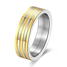 silver plated engagement ring gold stripes aneis summer jewelry smtr0 J4U66