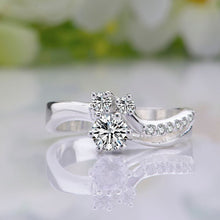 silver wedding ring white stone on heart anel masculinohbr012 J4U66