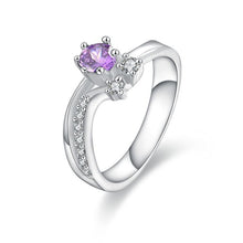 silver wedding ring white stone on heart anel masculinohbr012 J4U66