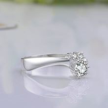 silver wedding ring white stone on heart anel masculinohbr012 J4U66