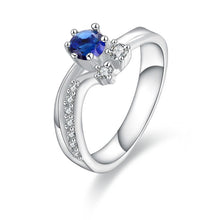 silver wedding ring white stone on heart anel masculinohbr012 J4U66