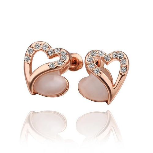 18k gold plating earing double core stud earcuff bijoux women hbe044 J4U66