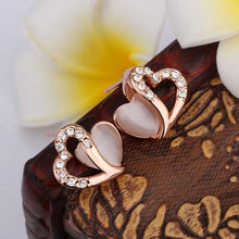 18k gold plating earing double core stud earcuff bijoux women hbe044 J4U66