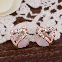 18k gold plating earing double core stud earcuff bijoux women hbe044 J4U66