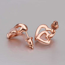 18k gold plating earing double core stud earcuff bijoux women hbe044 J4U66