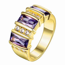 18k gold plated engagement ring roll bar purple crystal aneis prices in euros J4U66