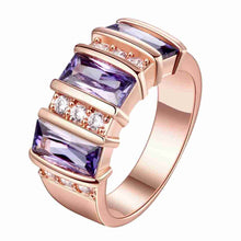 18k gold plated engagement ring roll bar purple crystal aneis prices in euros J4U66