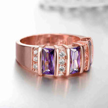 18k gold plated engagement ring roll bar purple crystal aneis prices in euros J4U66