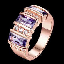 18k gold plated engagement ring roll bar purple crystal aneis prices in euros J4U66