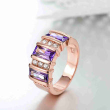 18k gold plated engagement ring roll bar purple crystal aneis prices in euros J4U66