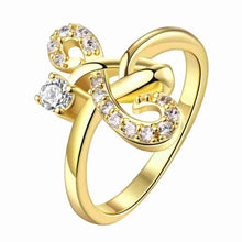 18k gold plated rings for men crystal connection anillos charms J4U66