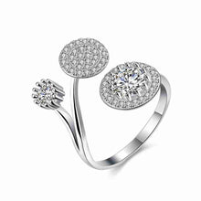 silver wedding rings three mushrooms bague femme elegant hbr2 J4U66