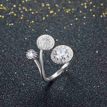 silver wedding rings three mushrooms bague femme elegant hbr2 J4U66
