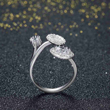 silver wedding rings three mushrooms bague femme elegant hbr2 J4U66