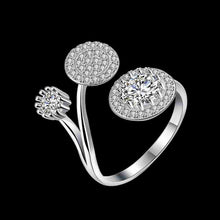 silver wedding rings three mushrooms bague femme elegant hbr2 J4U66
