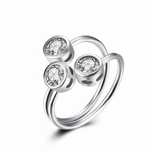 silver wedding rings three mushrooms bague femme elegant hbr2 J4U66