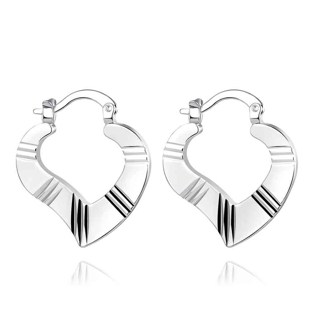 silver earrings for women artistic heart shaped clip brincos de festa floating charms smte J4U66