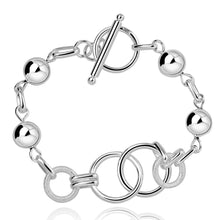 silver plated charms bracelet circle easy style pulseira masculina bijoux women smth351 J4U66