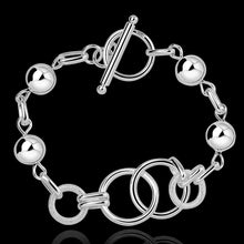 silver plated charms bracelet circle easy style pulseira masculina bijoux women smth351 J4U66