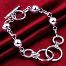 silver plated charms bracelet circle easy style pulseira masculina bijoux women smth351 J4U66