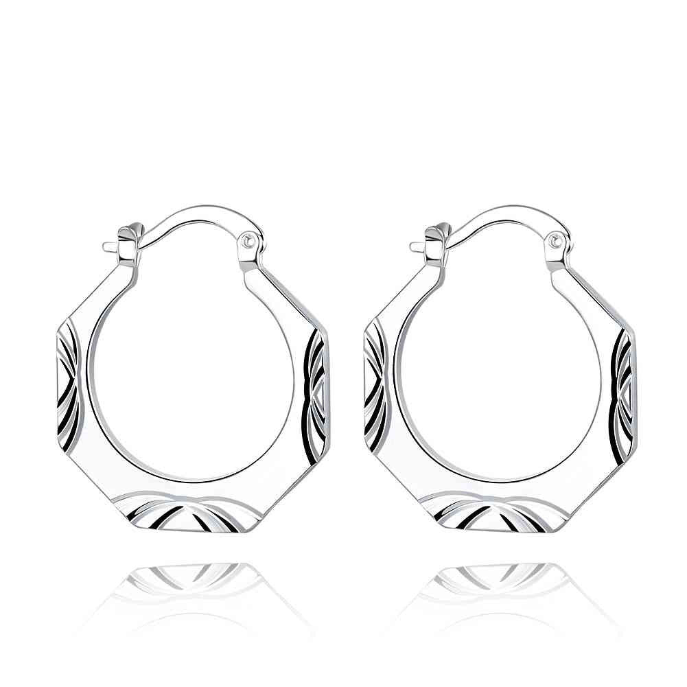 silver plated earings sculptured shape clip brinco jewelry european style smte2 J4U66