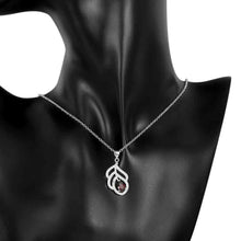 silver plated necklaces pendants insets hollow leaf colar feminino elegant smtn742 J4U66